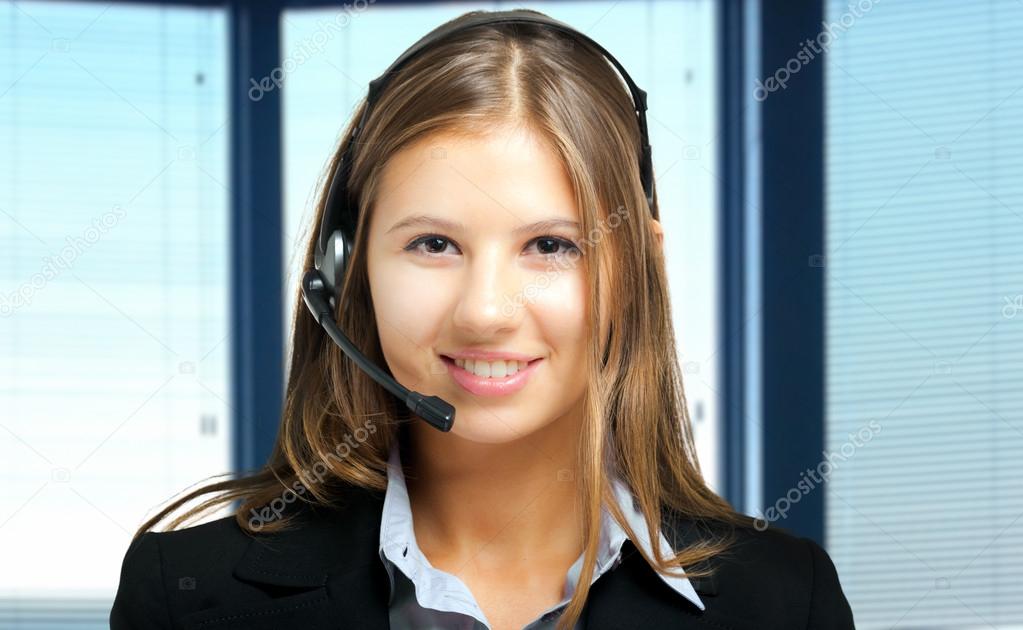 Smiling customer representative