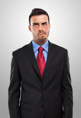 Pensive businessman clipart