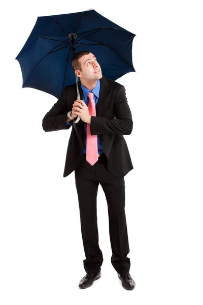 Empresário sob um guarda-chuva — Fotografia de Stock