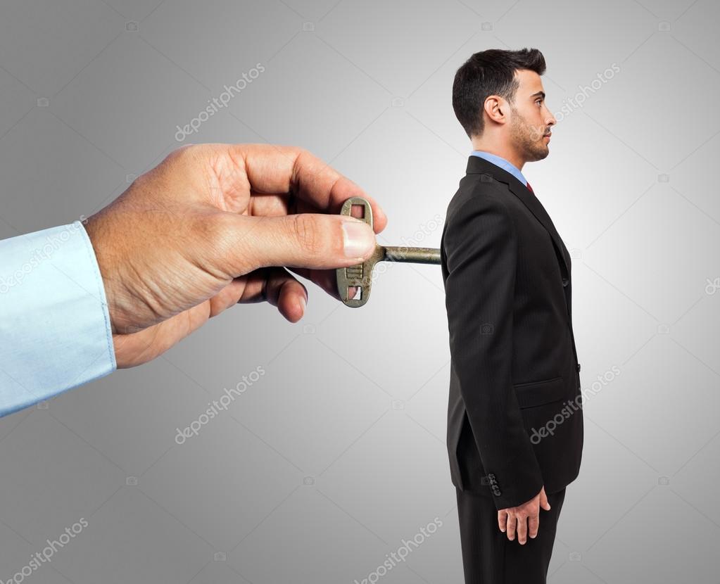 Windup businessman — Stock Photo © minervastock 34714673