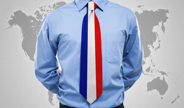 Biznesmen z francuskim krawat — Zdjęcie stockowe