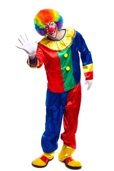 Clown gesturing hello — Stock Photo, Image
