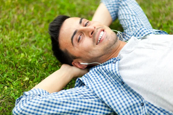 Man on the grass — Stock Photo, Image