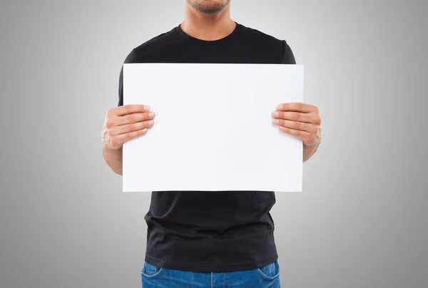 Man showing a blank sign — Stock Photo, Image