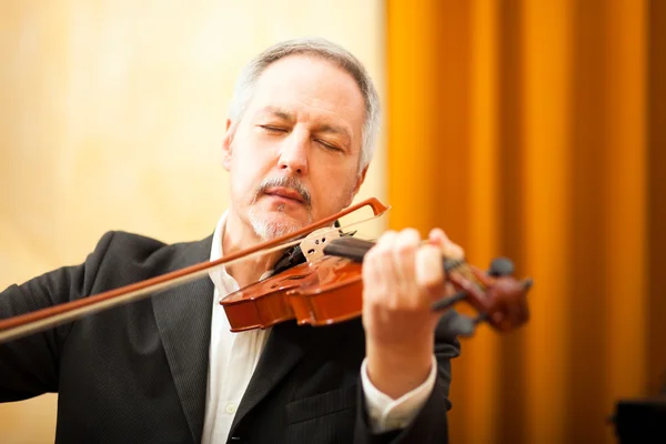 Musiker spielt seine Geige — Stockfoto