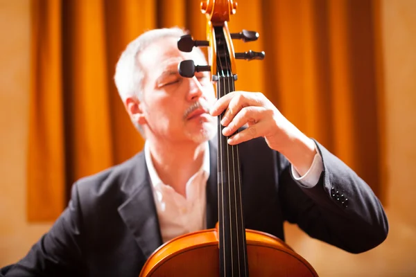 Hombre jugando violonchelo — Foto de Stock