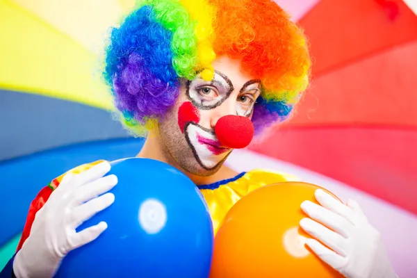 Красочный клоун — стоковое фото