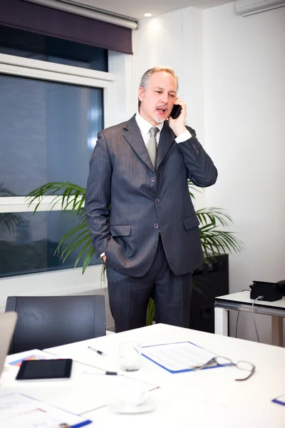 Affärsman som pratar i telefon — Stockfoto