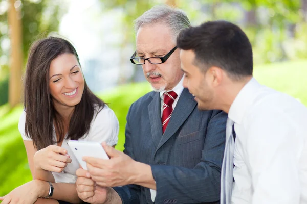 Företag som använder Tablet PC — Stockfoto