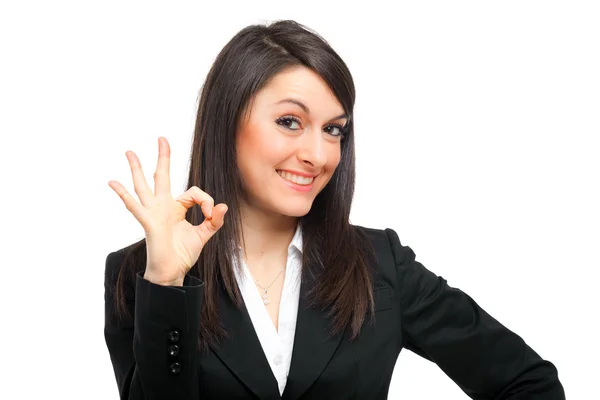 Woman doing the ok sign — Stock Photo, Image