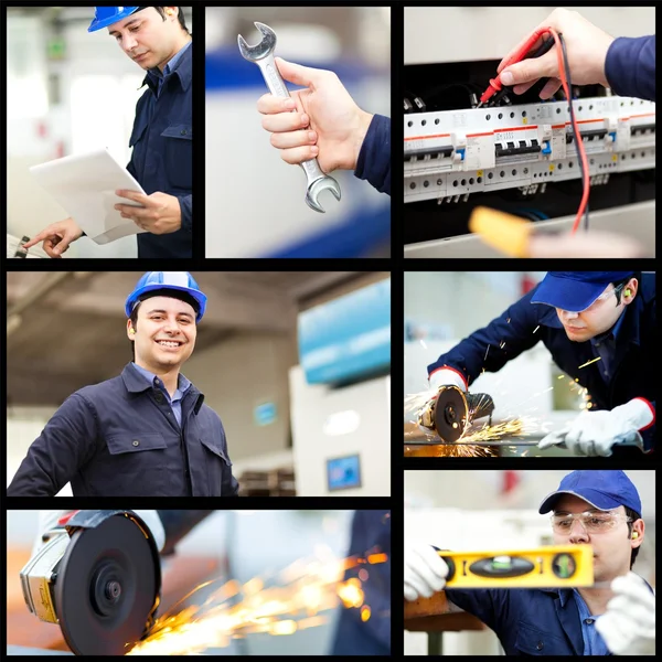 Colagem de trabalhadores — Fotografia de Stock