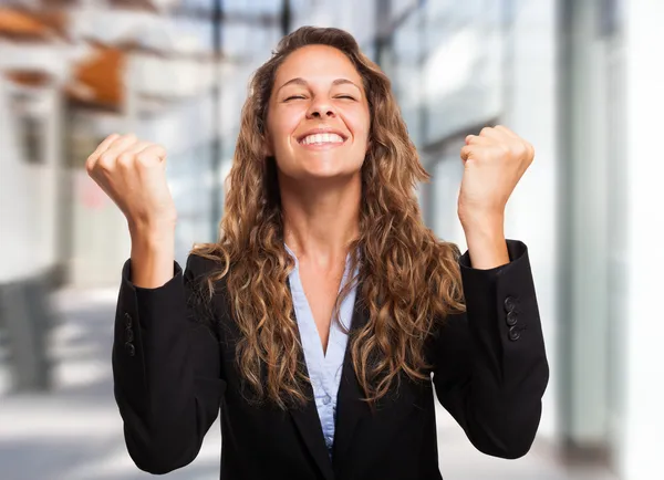 Lycklig affärskvinna — Stockfoto