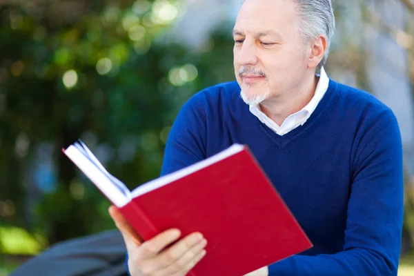 Homem lendo um livro — Fotografia de Stock