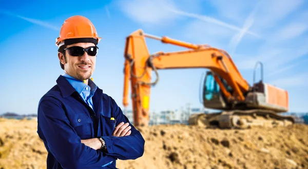 Worker in a construction site — Stock Photo, Image