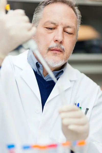 Científico en un laboratorio químico — Foto de Stock