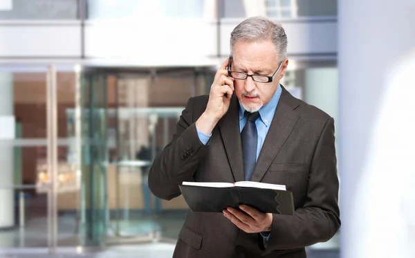 Homme d'affaires parlant au téléphone — Photo