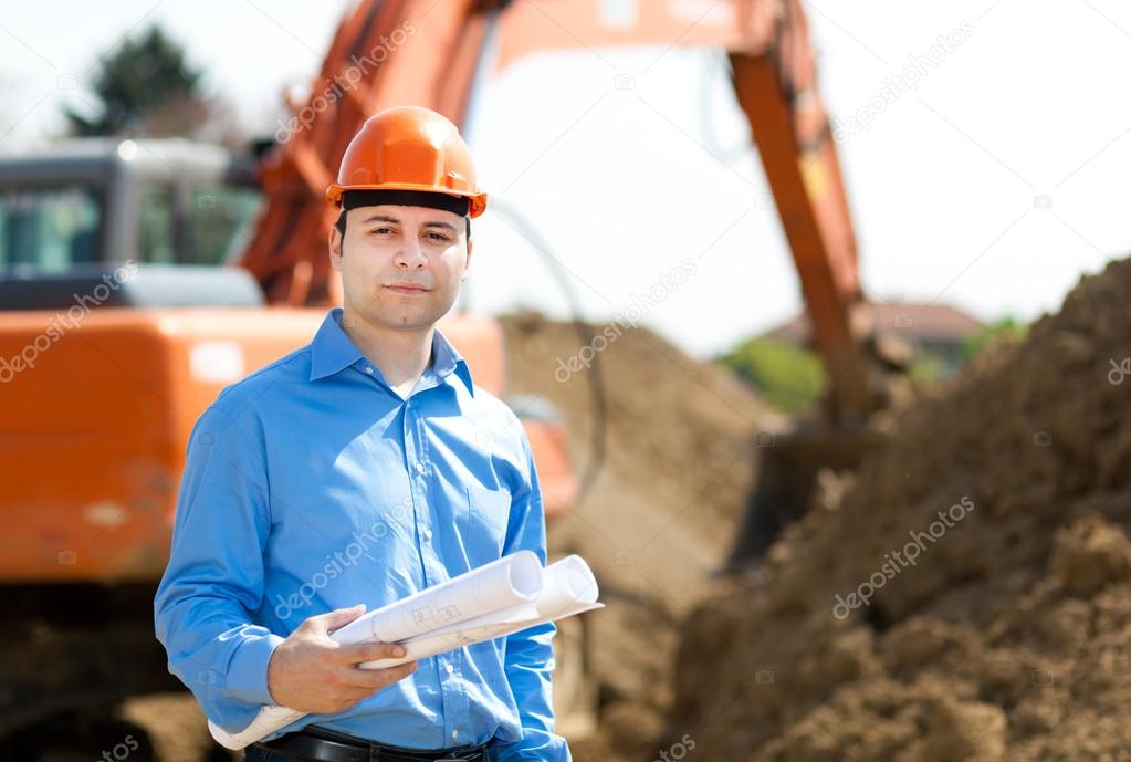 Engineer in a construction site