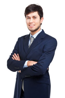 Elleri çapraz iş adamı