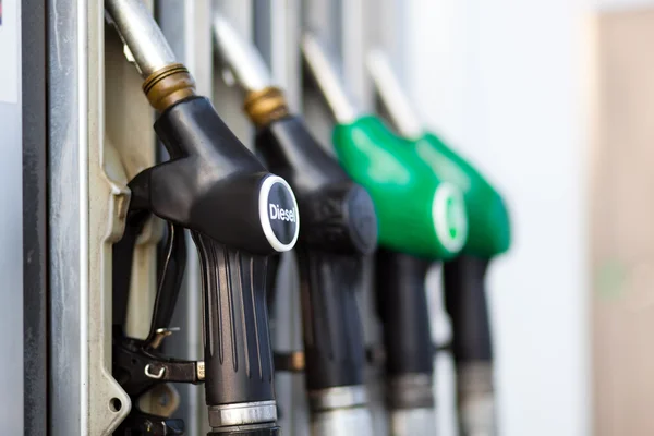 Gas pump nozzles — Stock Photo, Image