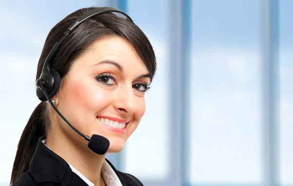 Operadora de call center feminino — Fotografia de Stock