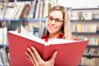 Kitap okuyan bir kadın.