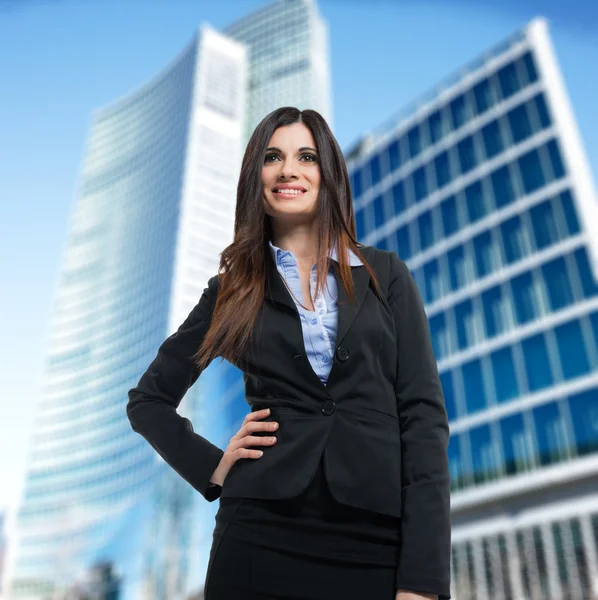 Business woman outdoors — Stock Photo, Image