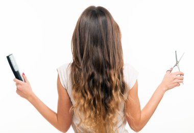 kadın holding tarak ve makas