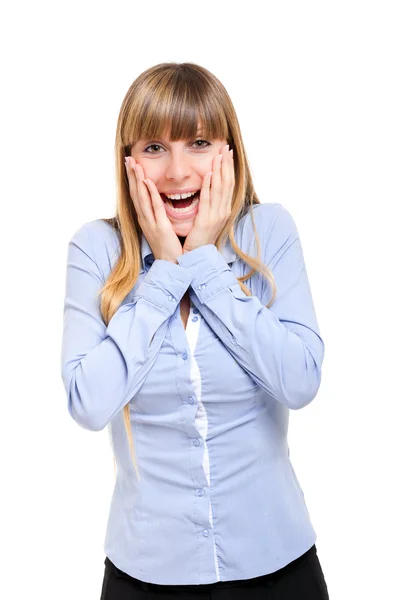 Beautiful surprised woman — Stock Photo, Image