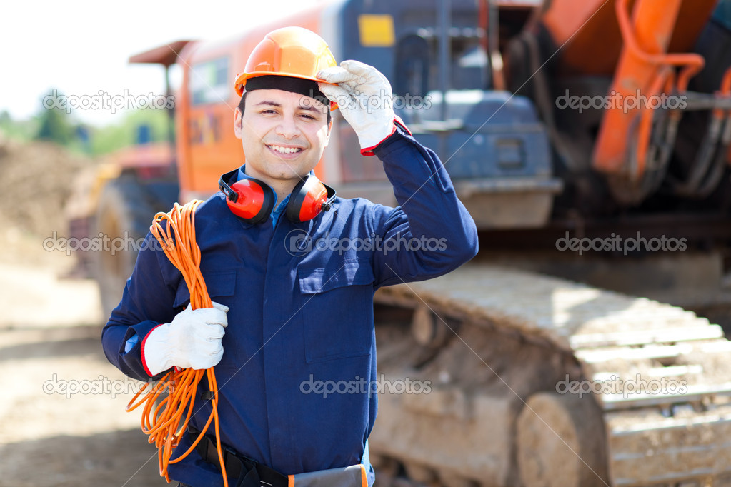 Worker in a construction site