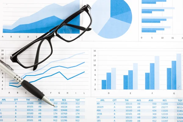 Business reports and charts — Stock Photo, Image