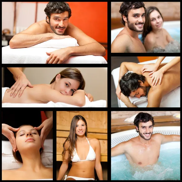 Persone che si rilassano in spa — Foto Stock