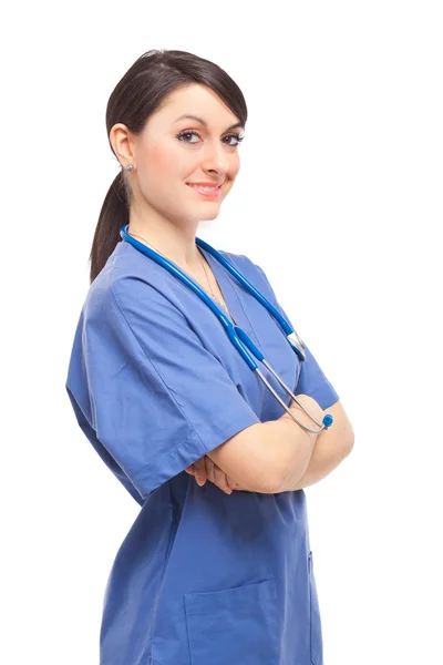 Молодая улыбающаяся медсестра — стоковое фото