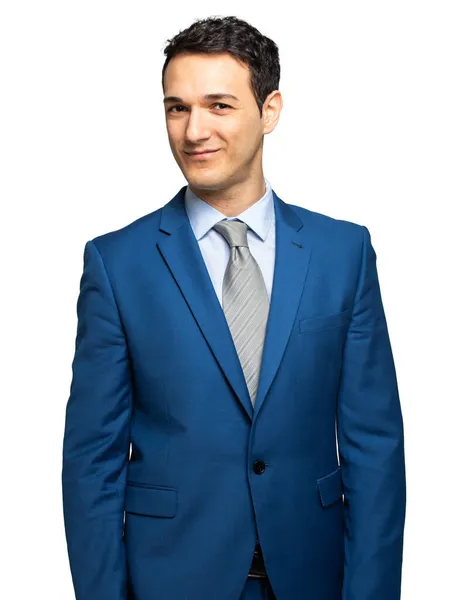 Smiling Businessman Isolated White Background — Stock Photo, Image