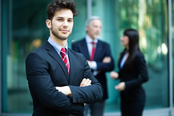 Equipo Negocios Aire Libre Entorno Urbano Moderno — Foto de Stock