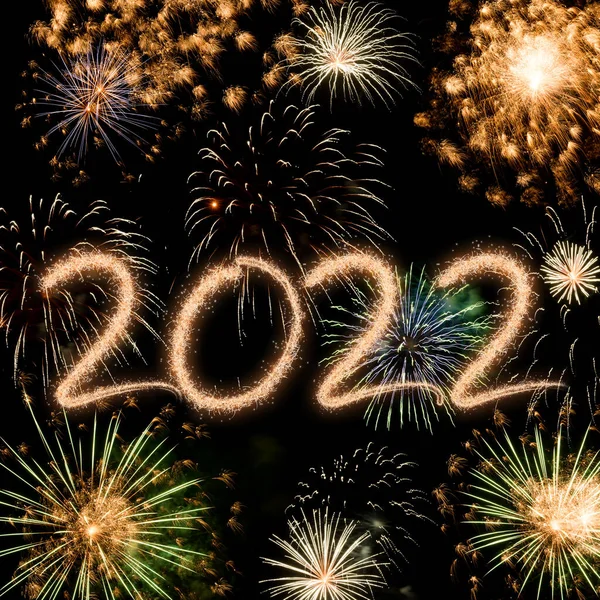 2022 Новорічний Феєрверк Фон Щасливі Свята Концепція Нового Року — стокове фото