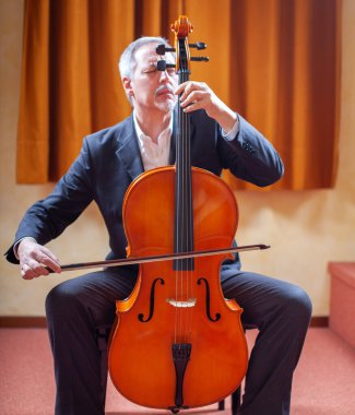 Viyola çalan adam, klasik müzik konsepti.