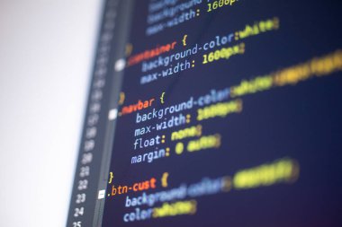 Programlama konsepti, ekrandaki kod, CSS biçim sayfası