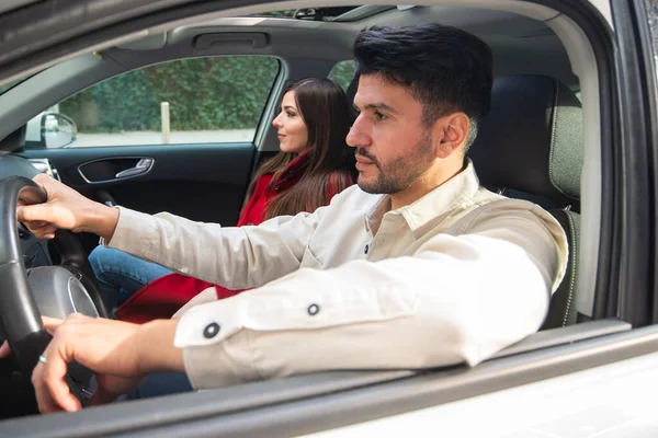 Young Smiling Woman Driving Her Car — Stock Photo, Image