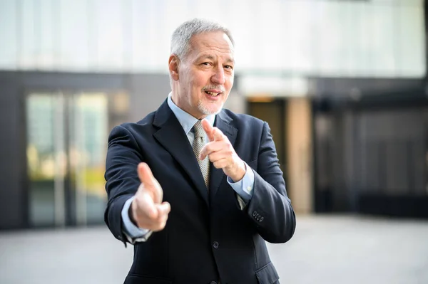 Senior Manager Zeigt Mit Dem Finger Auf Sie Rekrutierungskonzept — Stockfoto