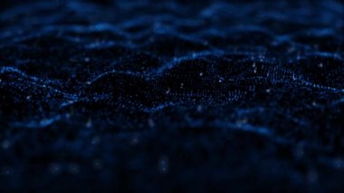 Soyut hareket arka planı altın parçacıkları parlıyor. Bokeh 'le parıldayan parçacıklar. Popüler, modern, noel, yeni yıl, bayram, düğün geçmişi