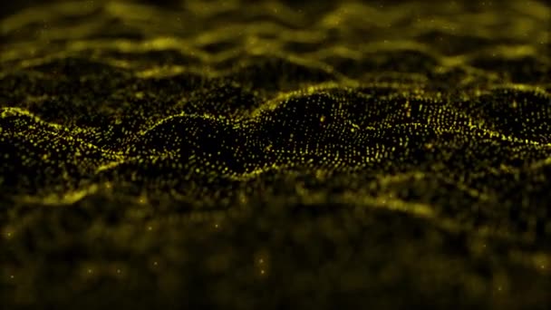 Abstrakter Bewegungshintergrund Glänzende Goldpartikel Schimmernde Glitzerpartikel Mit Bokeh Beliebt Modern — Stockvideo