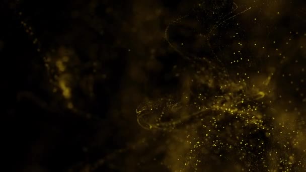 Fondo Movimiento Abstracto Que Brilla Partículas Oro Brillantes Partículas Brillantes — Vídeos de Stock