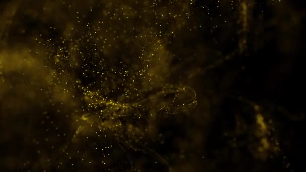 Abstract Motion Background Shining Gold Particles Shimmering Glittering Particles Bokeh — Stock Video