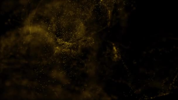 Abstract Motion Background Shining Gold Particles Shimmering Glittering Particles Bokeh — Stock Video