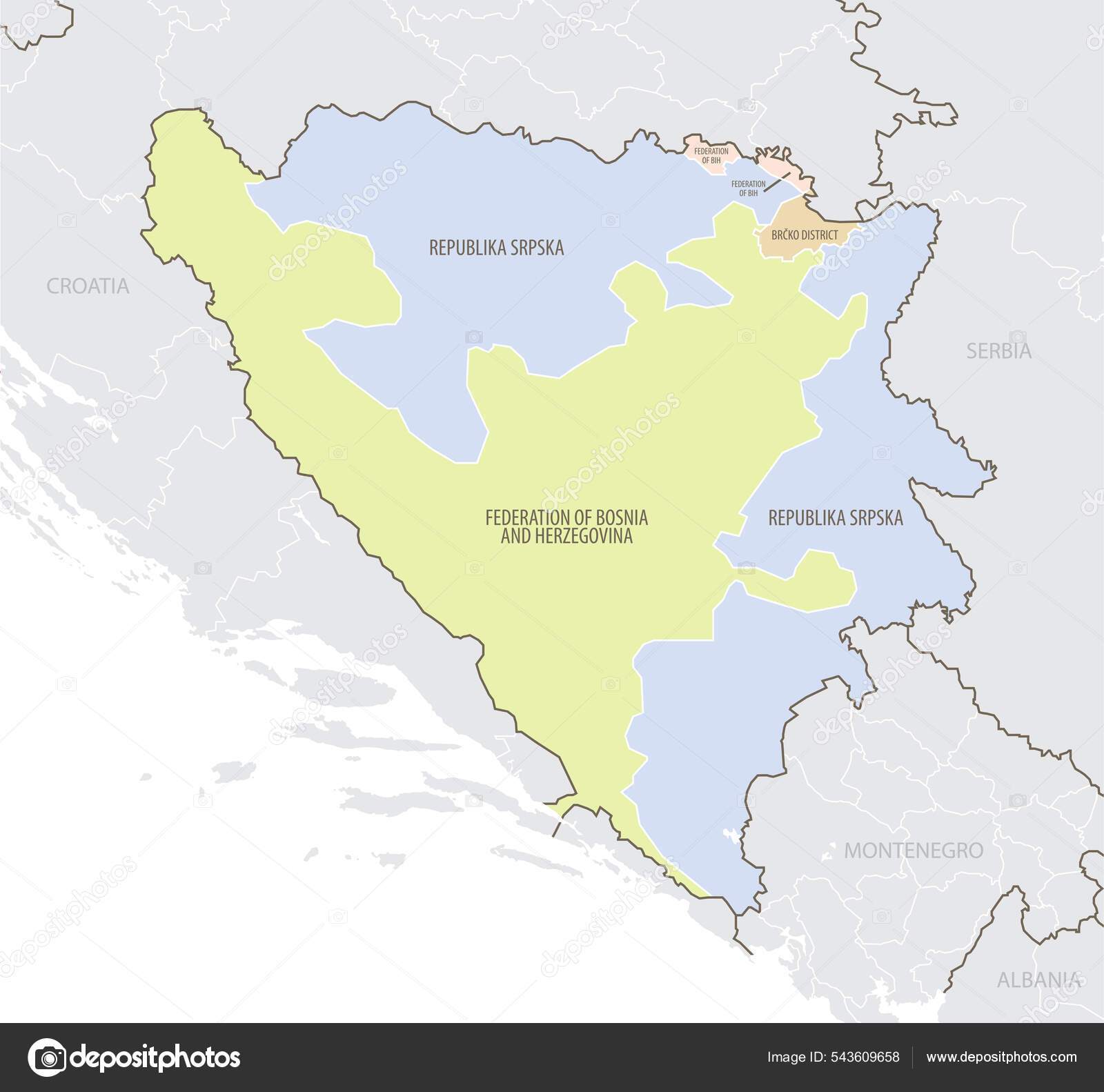 Mapa Detalhado De Portugal Com Divisões Administrativas Em Regiões