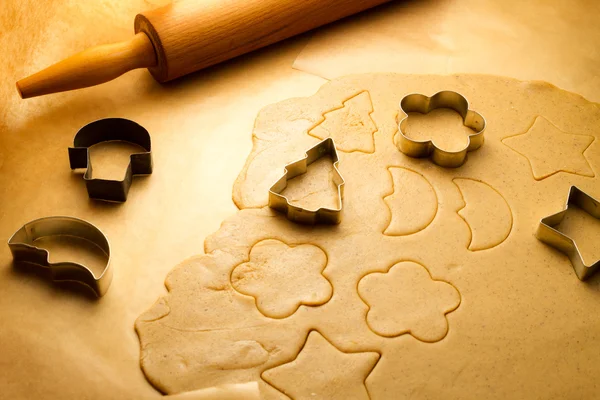 Preparándose para hacer galletas de jengibre para Navidad — Foto de Stock