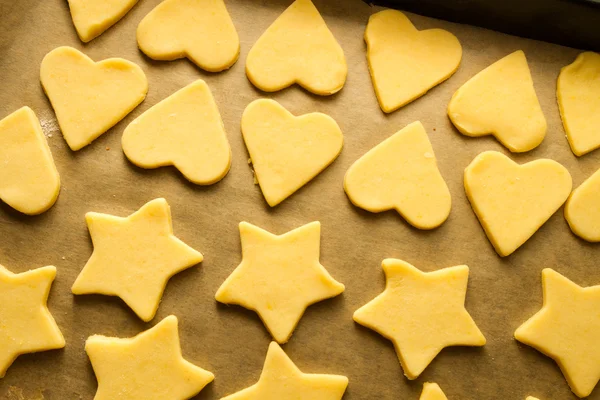 Galletas de Navidad justo antes de hornear — Foto de Stock