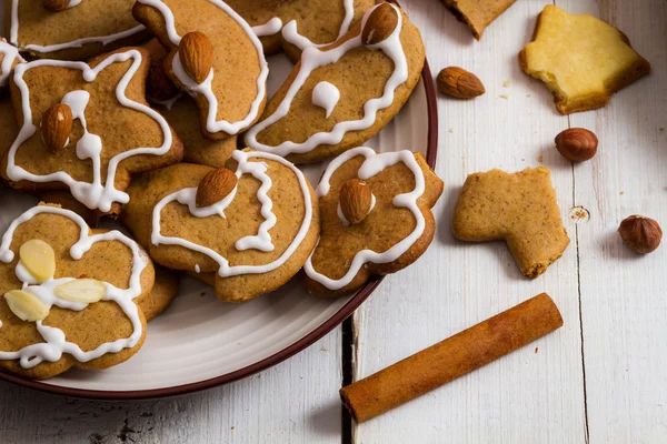 Detailní občerstvení domácí vánoční cukroví — Stock fotografie