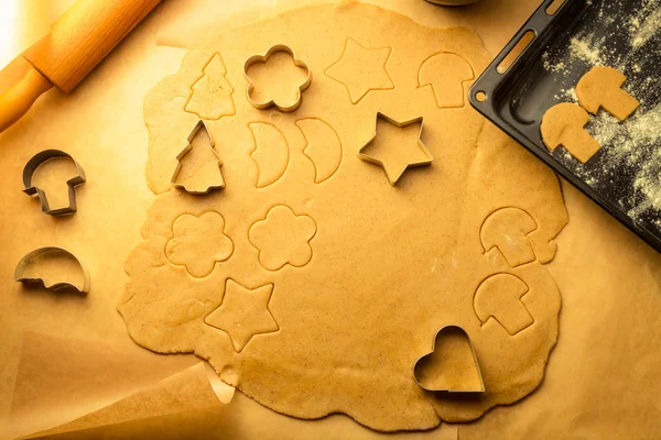 Closeup of gingerbread cookies for Christmas — Stock Photo, Image