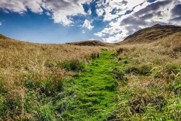 Footpath lead to the hill in Scotland — Stock Photo, Image
